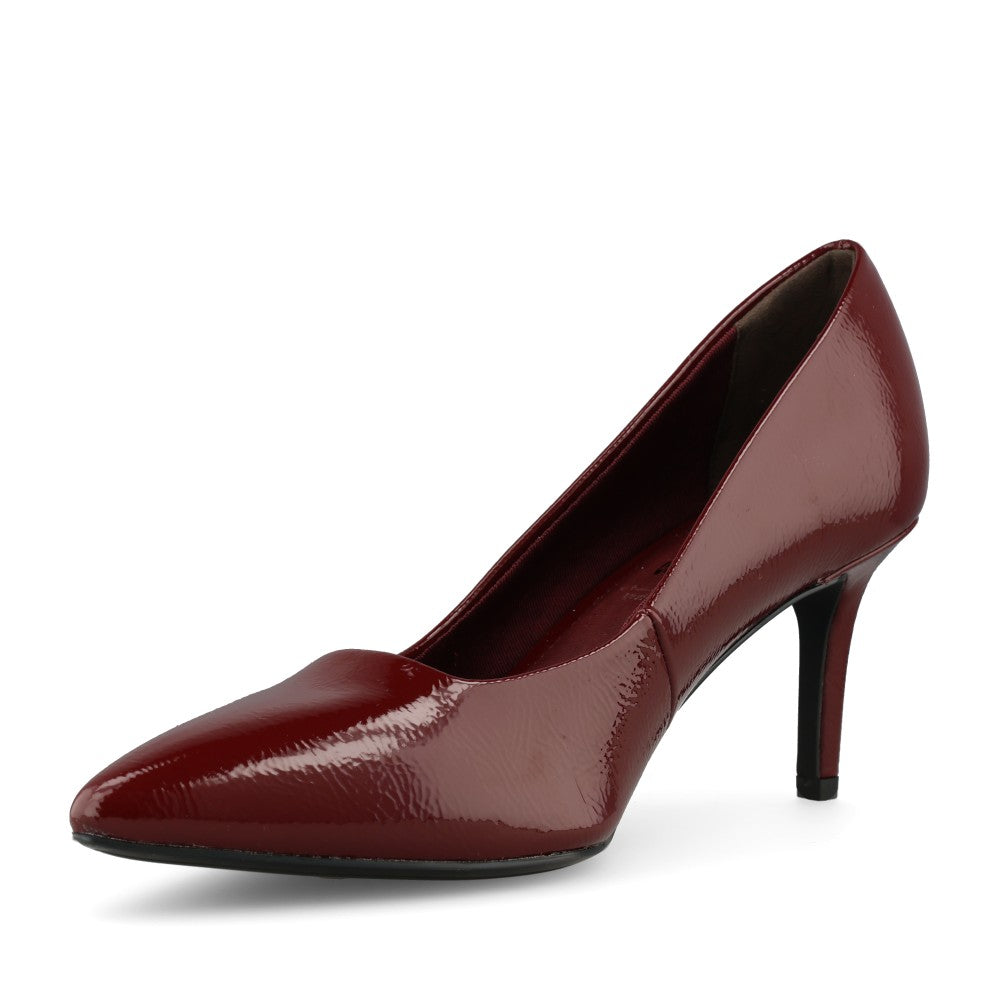 Tamaris Ladies 1-22424 High Heel Court Shoe In Burgandy