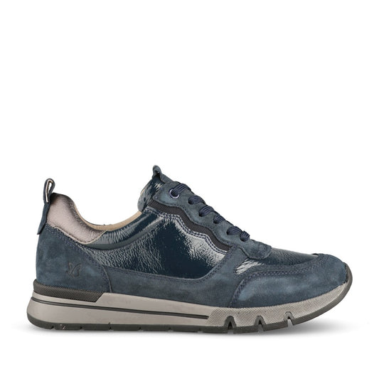 Caprice Ladies 9-23756 Laced Trainer In Navy