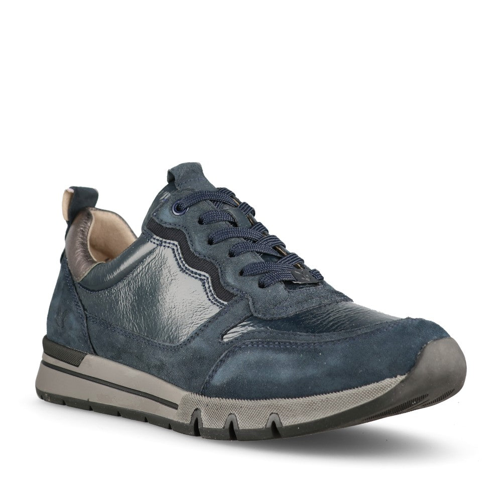 Caprice Ladies 9-23756 Laced Trainer In Navy