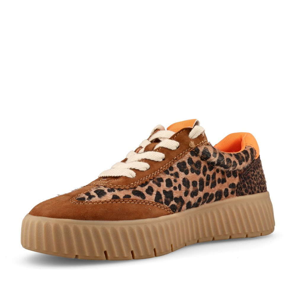 Tamaris Comfort Ladies 8-83739 Laced Trainer In Leopard