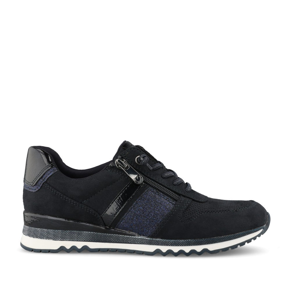 Ladies 2-23707 Laced Trainer In Navy
