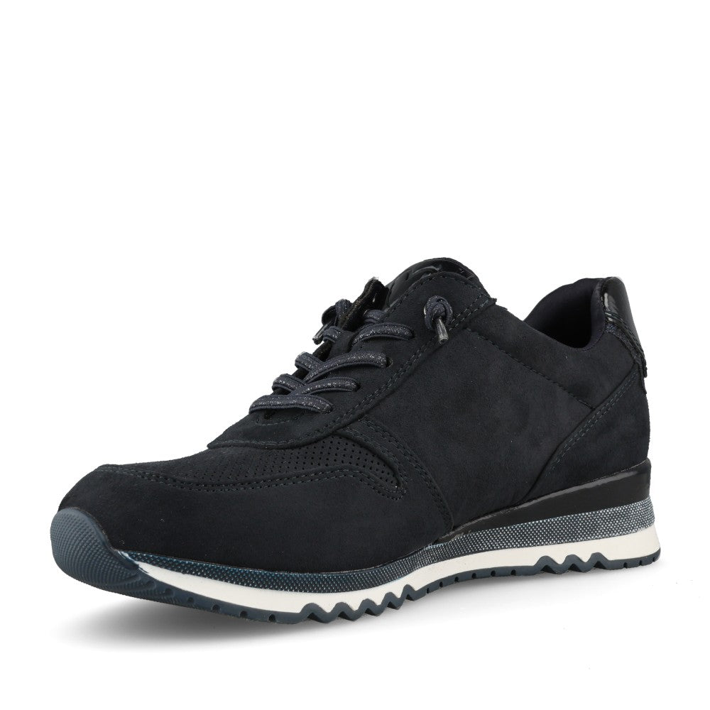 Ladies 2-23707 Laced Trainer In Navy