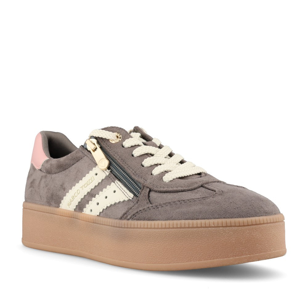 Marco Tozzi Ladies 2-23716 Ladies Platform Laced Trainer in Grey