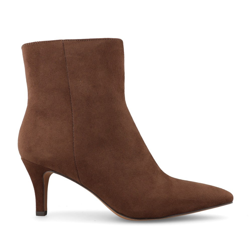 Marco Tozzi Ladies 2-25329 Suede Mid Heel Ankle Boot in Choco
