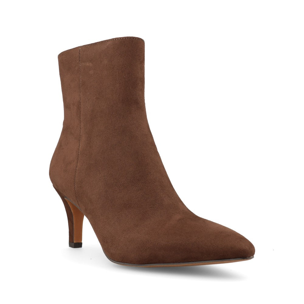 Marco Tozzi Ladies 2-25329 Suede Mid Heel Ankle Boot in Choco