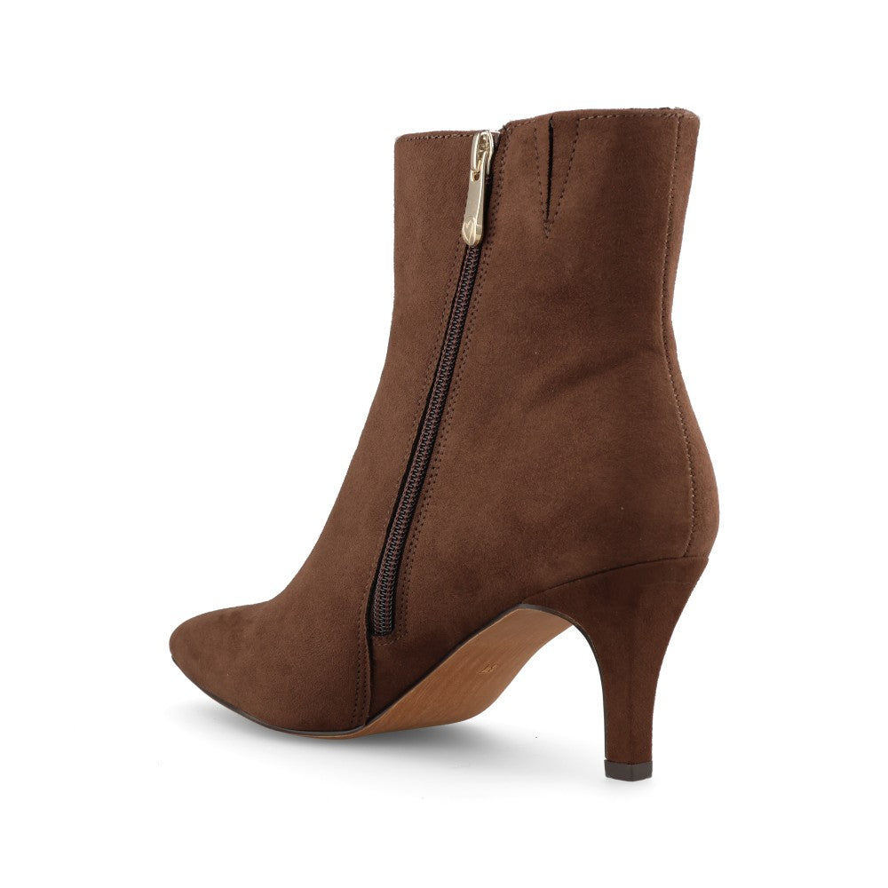 Marco Tozzi Ladies 2-25329 Suede Mid Heel Ankle Boot in Choco