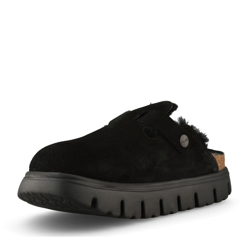 Birkenstock Ladies 1028453 Boston Pap Chunky Suede Clog In Black