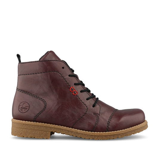 Rieker Ladies 73500 Lace Boot In Red