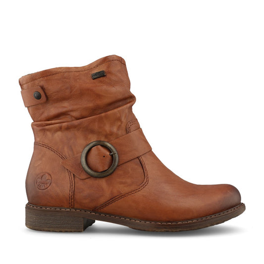 Rieker Ladies 74857 Ankle Boot In Brown