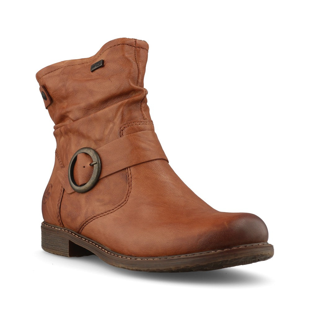 Rieker Ladies 74857 Ankle Boot In Brown