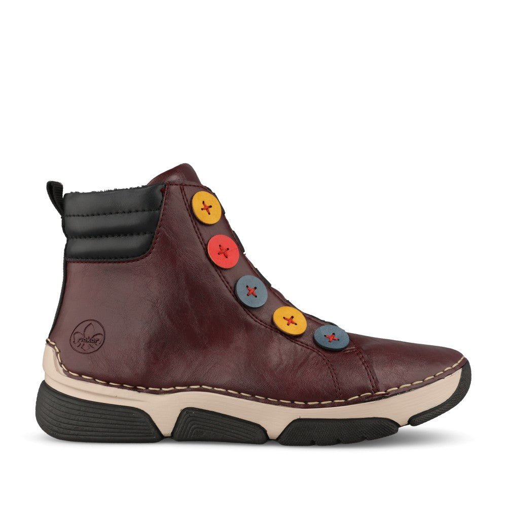 Rieker Ladies 45977 Ankle Boot In Red