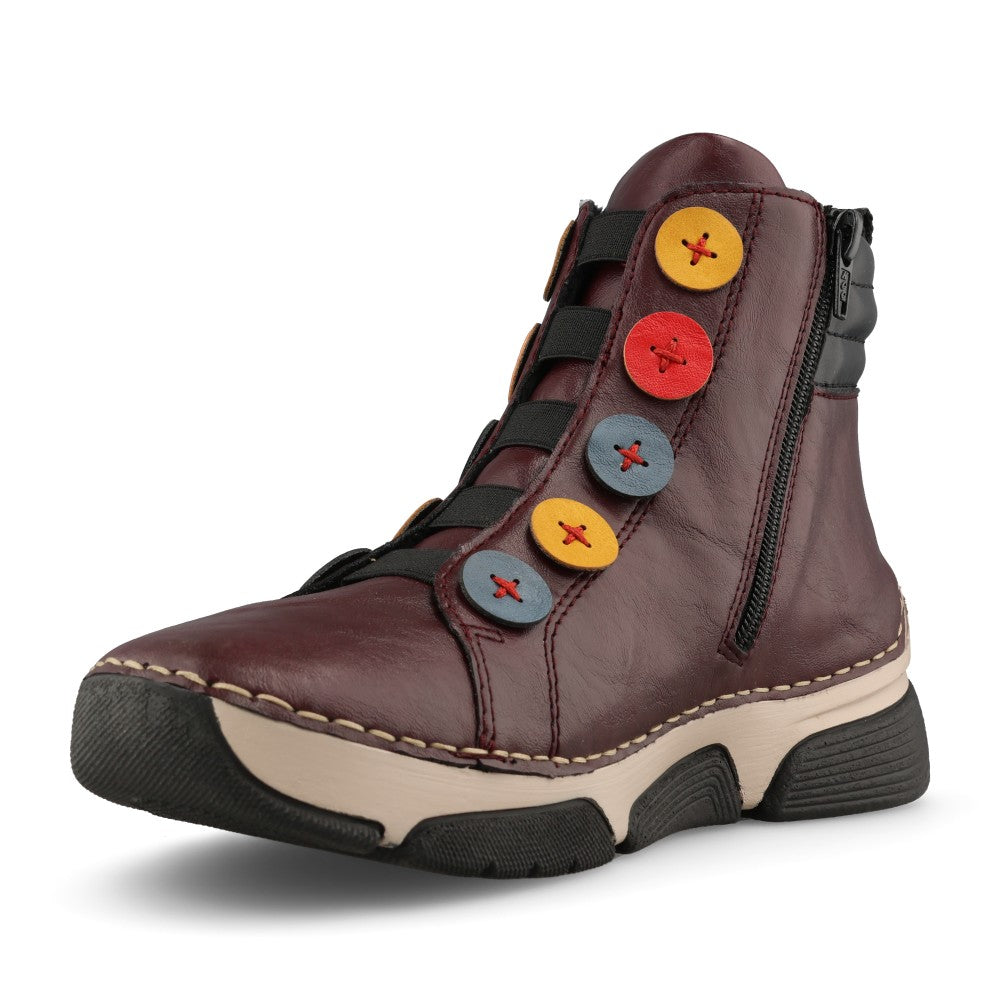 Rieker Ladies 45977 Ankle Boot In Red
