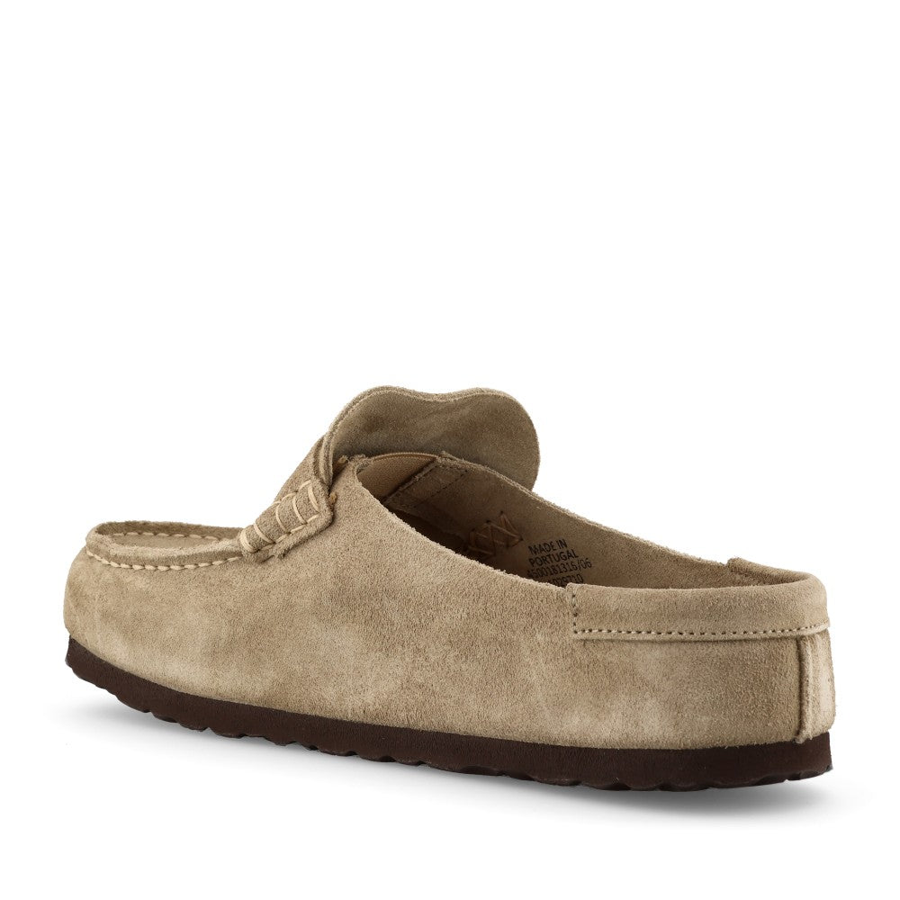 Birkenstock Ladies 1029710 Naples Wrapped Suede Moccasin In Taupe