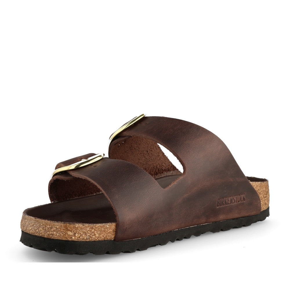 Birkenstock Ladies 1032916 Arizona Big Buckle Oiled Mule In Brown