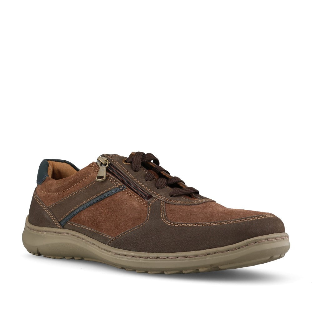 Waldlaufer Mens 478014 Herwig Laced Trainer In Brown-Multi