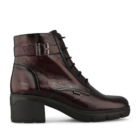 Ladies F2107 Fugaz Heeled Ankle Boot In Burgandy