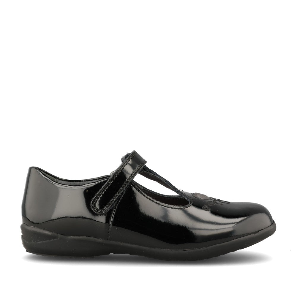 Start Rite Girls Gem Patent T-Bar in Black F-Fit