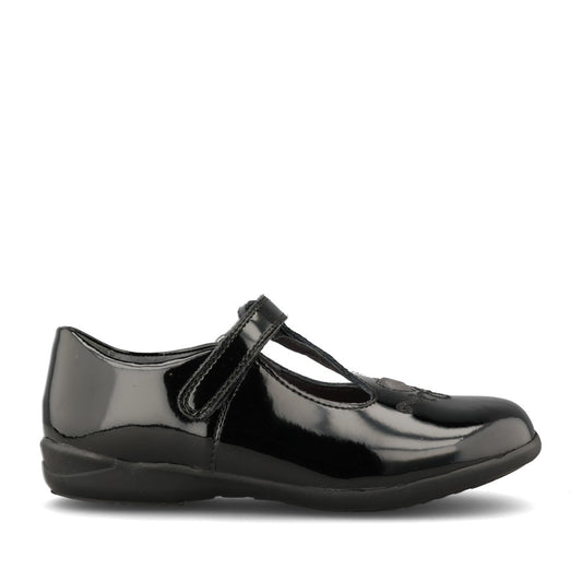 Clarks Girls Lock Gem F-FIT Mary Jane in Black Patent