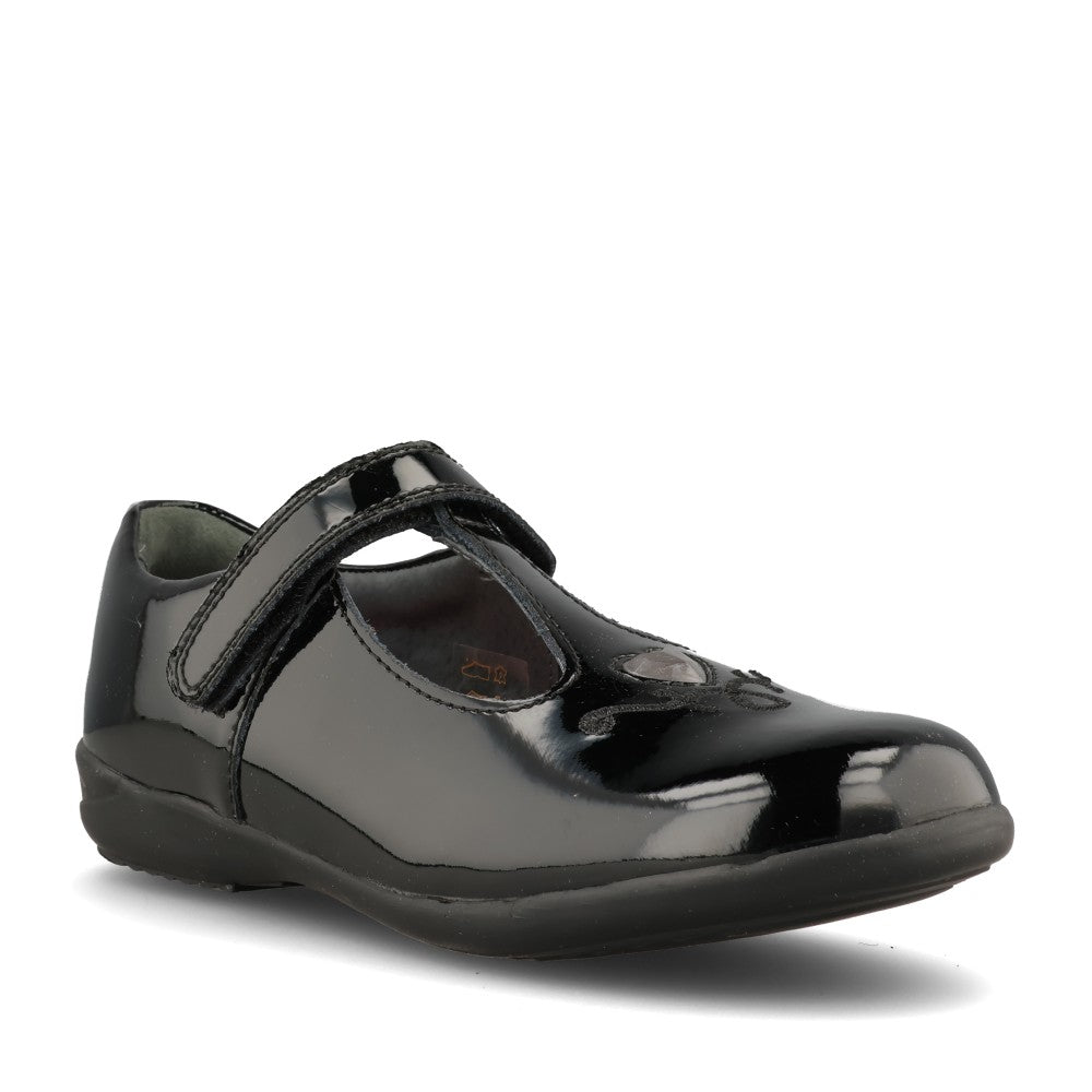 Start Rite Girls Gem Patent T-Bar in Black F-Fit