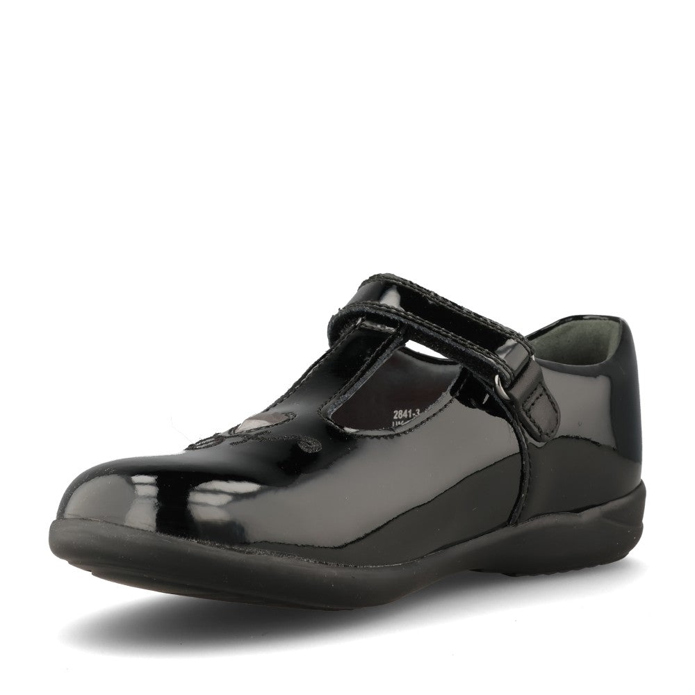 Start Rite Girls Gem Patent T-Bar in Black F-Fit