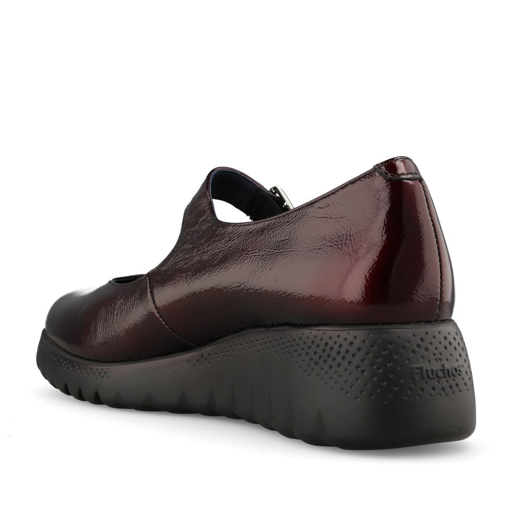 Fluchos Ladies F2247 Wedge Shoe In Burgandy