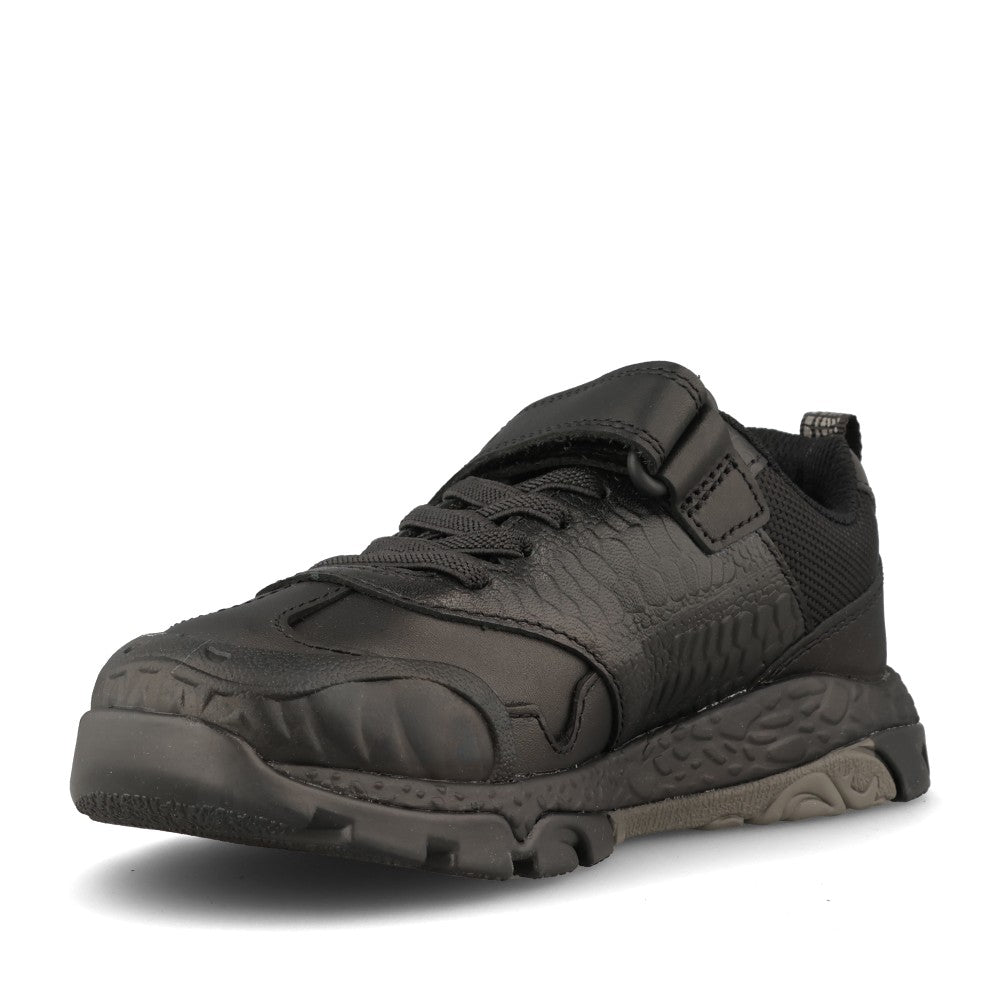 Clarks Boys STEGGY2SOAR K G-FIT Velcro Shoe in Black Leather