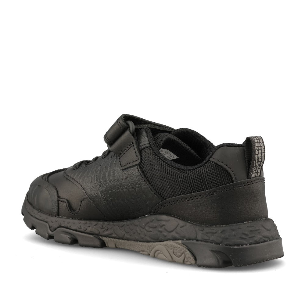Clarks Boys STEGGY2SOAR K G-FIT Velcro Shoe in Black Leather