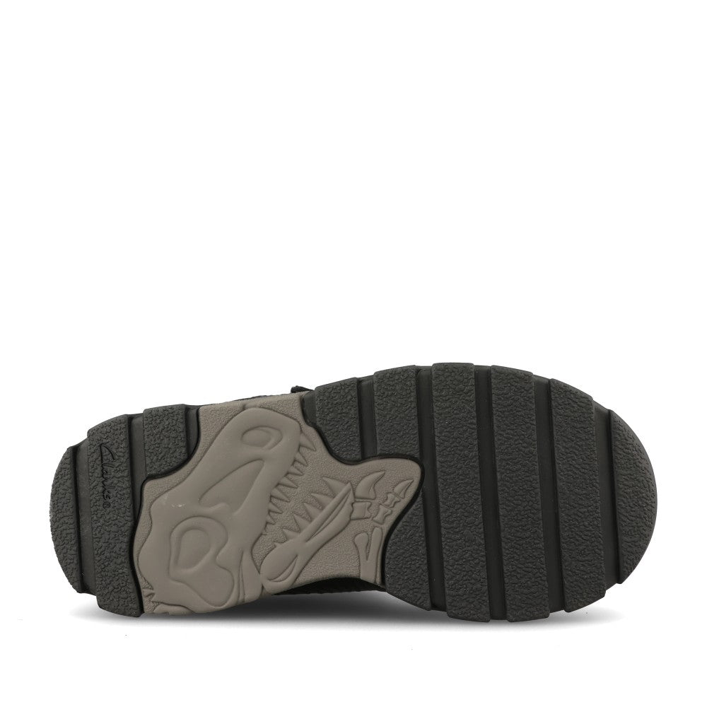 Clarks Boys STEGGY2SOAR K G-FIT Velcro Shoe in Black Leather