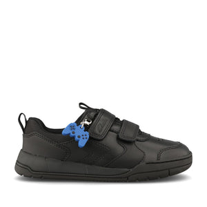 Clarks Boys Laser Play K F-FIT Velcro in Black Leather