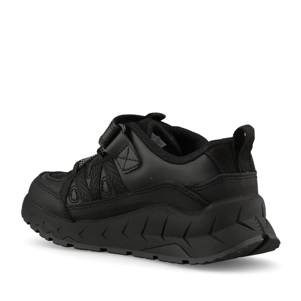 Clarks Boys Selva Trail K G-FIT Velcro Shoe in Black Leather