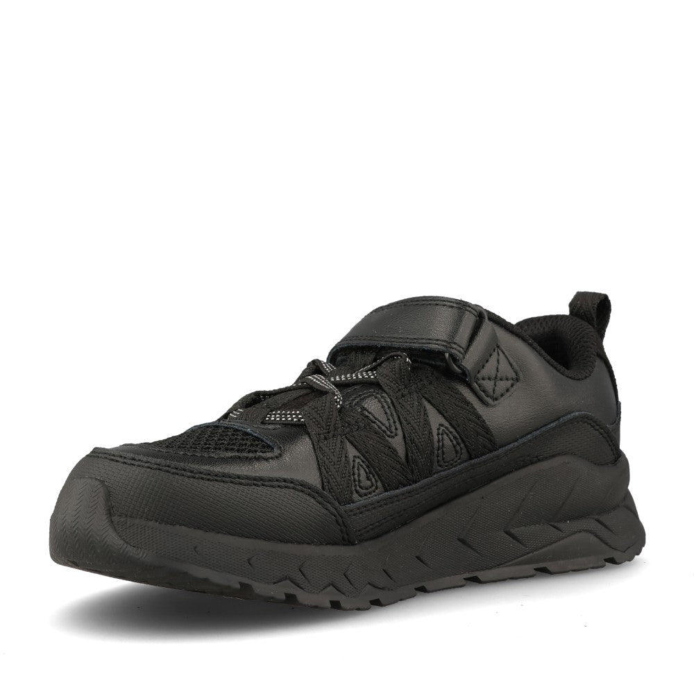 Clarks Boys Selva Trail K G-FIT Velcro Shoe in Black Leather