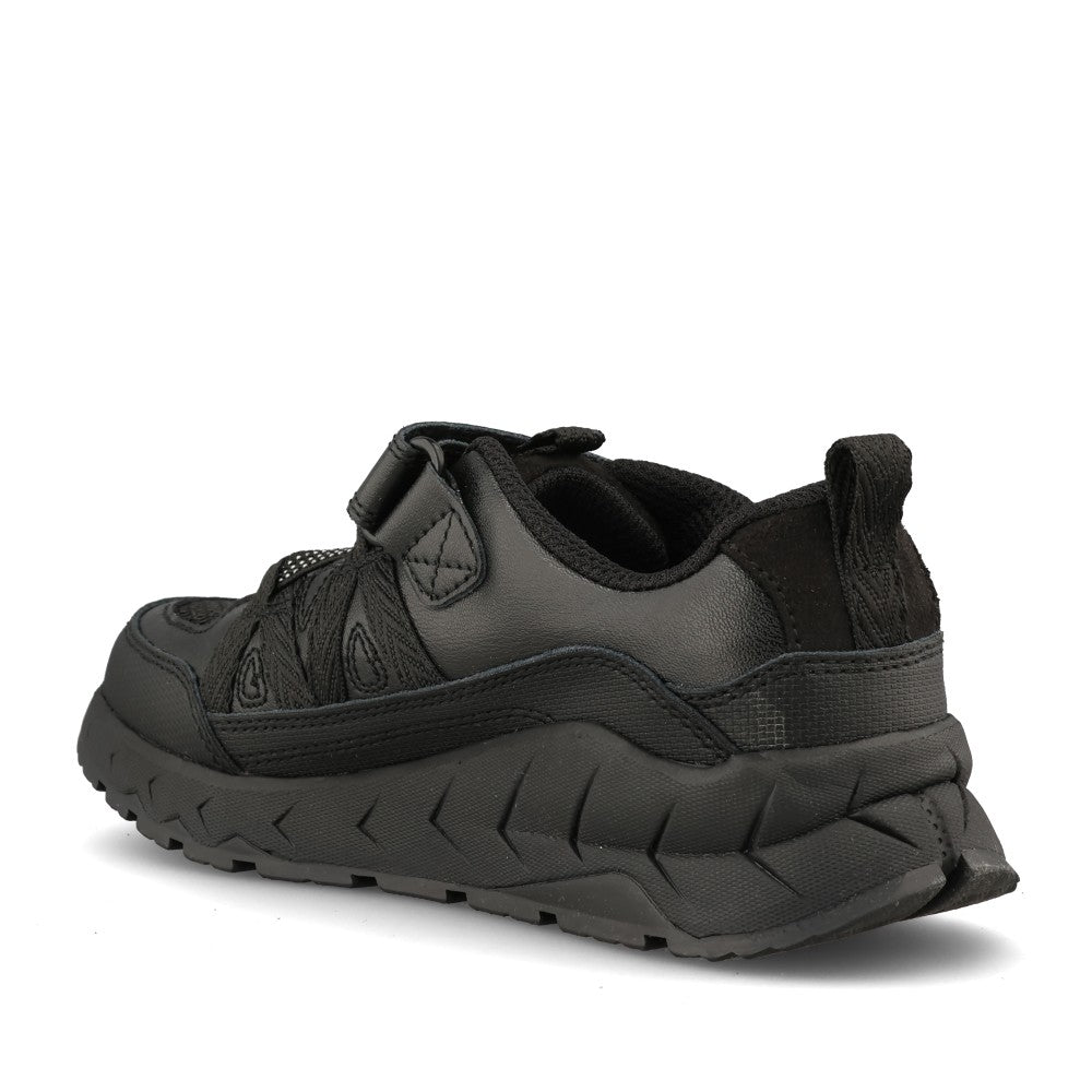 Clarks Boys Selva Trail K G-FIT Velcro Shoe in Black Leather