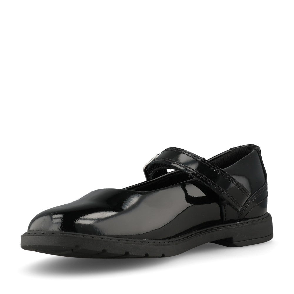 Clarks Girls Scala Bar G-FIT Mary Jane Sho in Black Patent