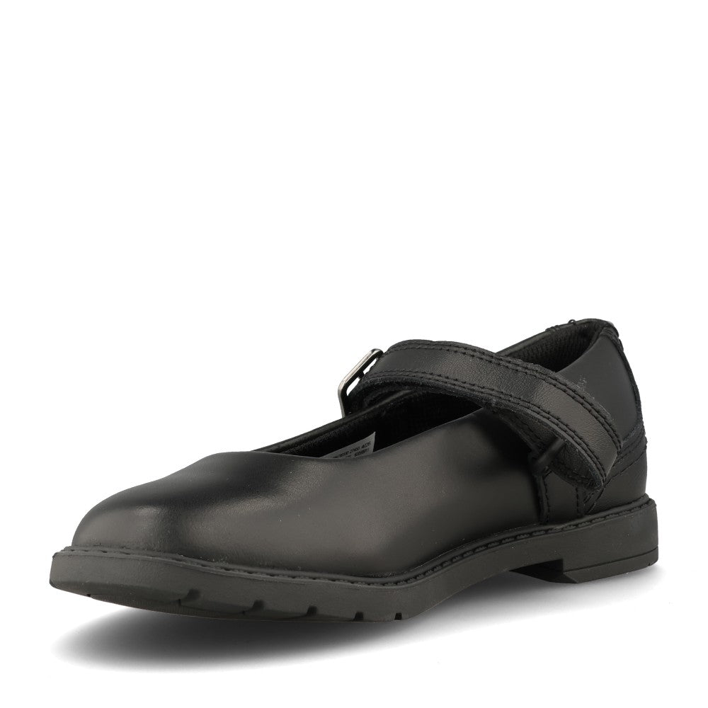Clarks Girls Scala Bar F-FIT Mary Jane Sh in Black Leather