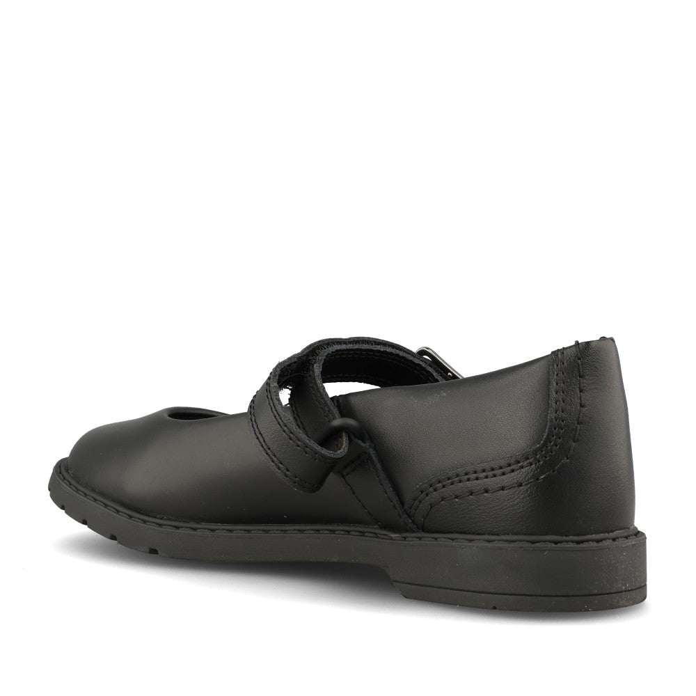 Clarks Girls Scala Bar F-FIT Mary Jane Sh in Black Leather