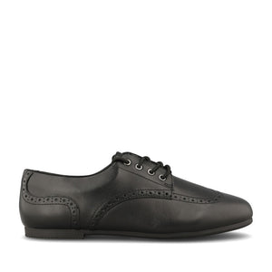Clarks Girls Porto Lace Y F-FIT Lace Up Sho in Black Leather