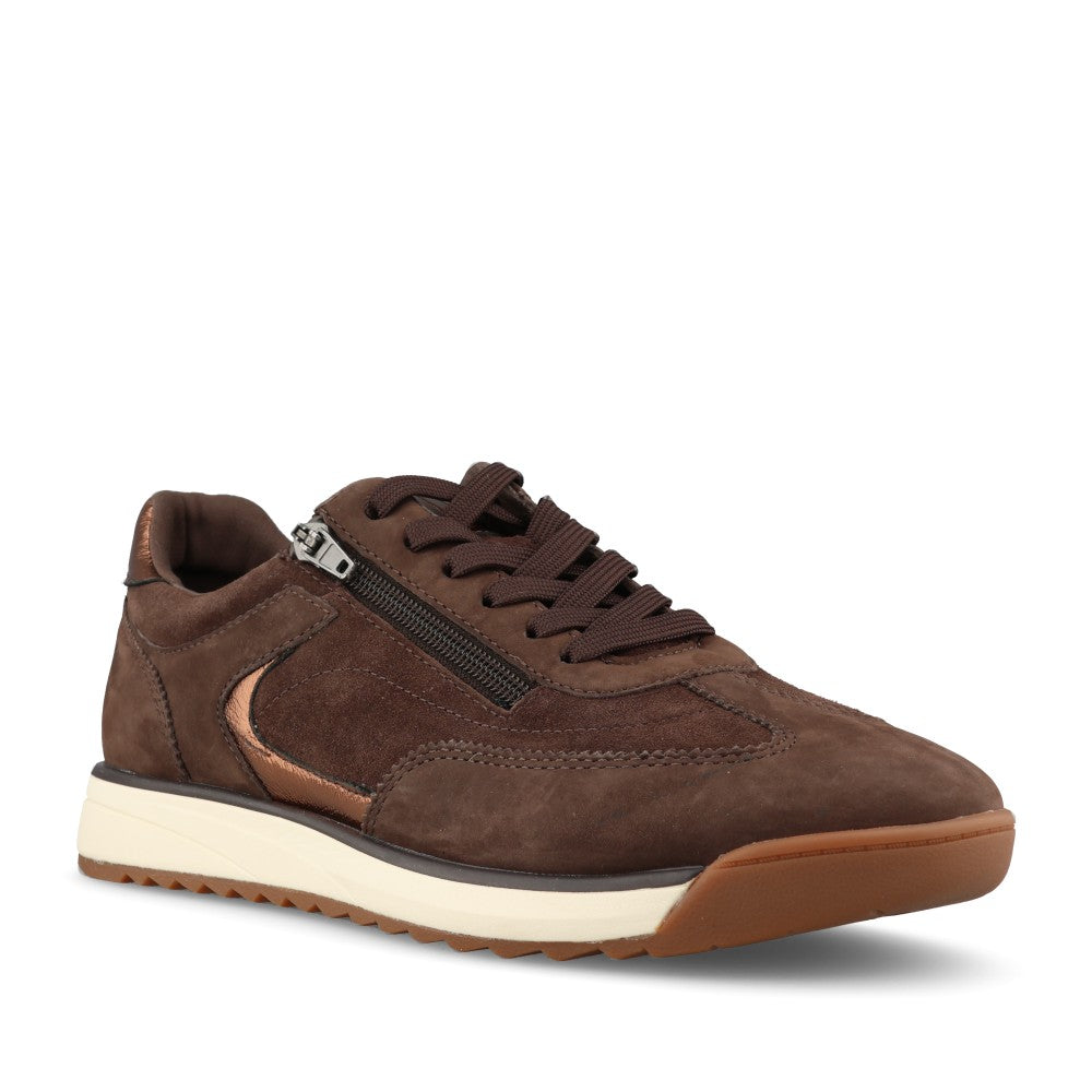 Waldlaufer Ladies 575001 Carmen H-Fit Laced Trainer In Brown-Multi