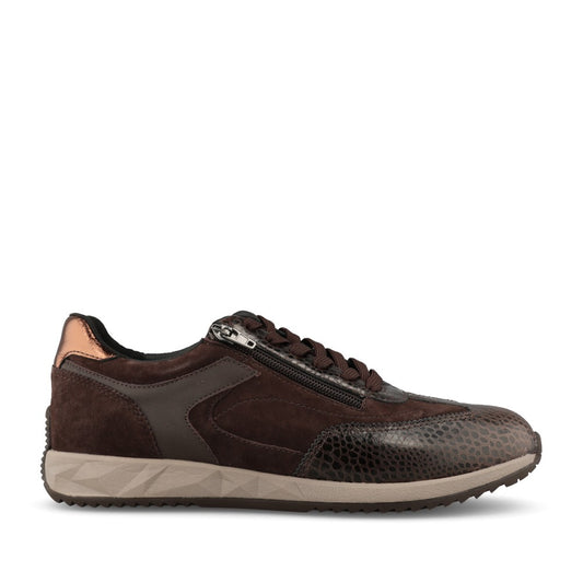 Waldlaufer Ladies 598002 Janett H-Fit Laced Trainer In Dark Brown