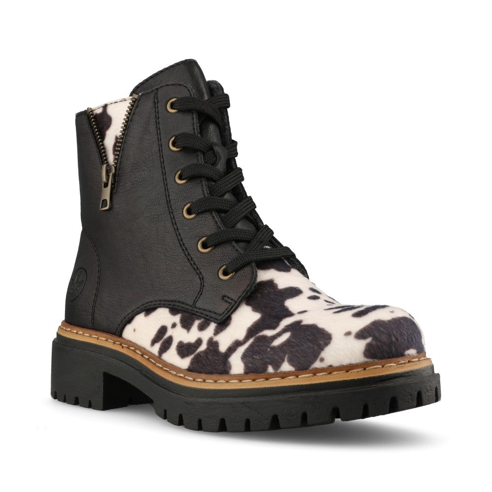 Rieker Ladies 72617-01 Lace Boot In Black