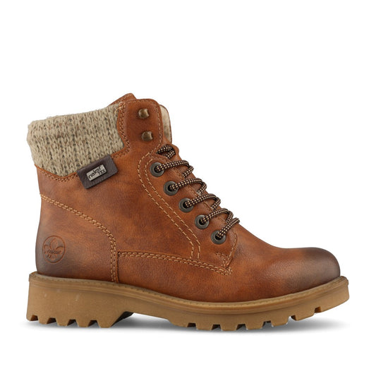 Rieker Ladies 73220-24 Lace Boot In Brown
