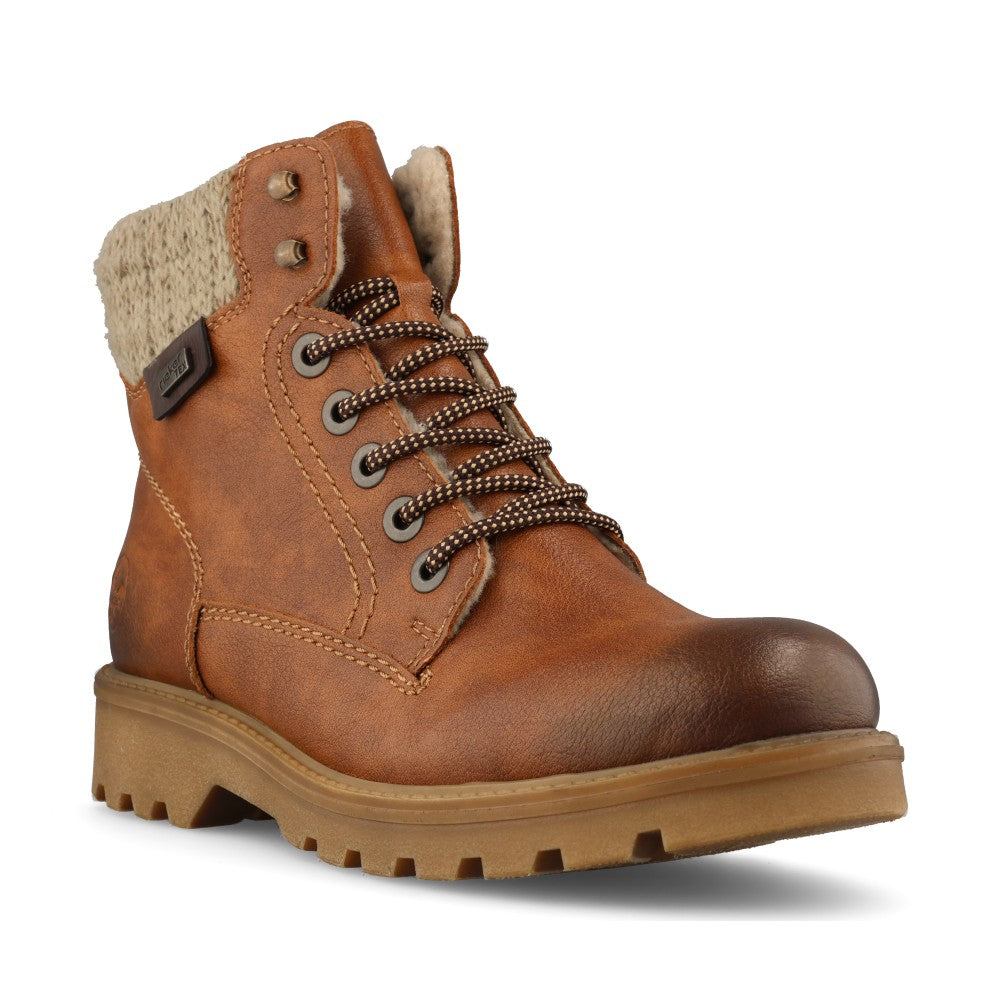 Rieker Ladies 73220 Lace Boot In Brown