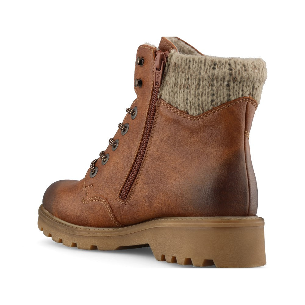 Rieker Ladies 73220 Lace Boot In Brown