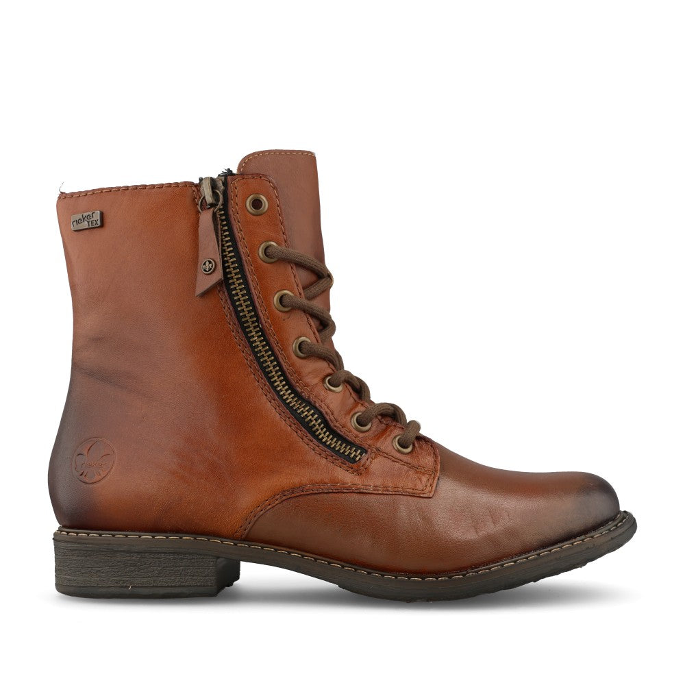 Rieker Ladies 74805-22 Lace Boot In Brown