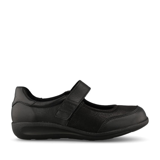 Ladies Hamster 75156A 2V Mary Jane Shoe in Black Leather