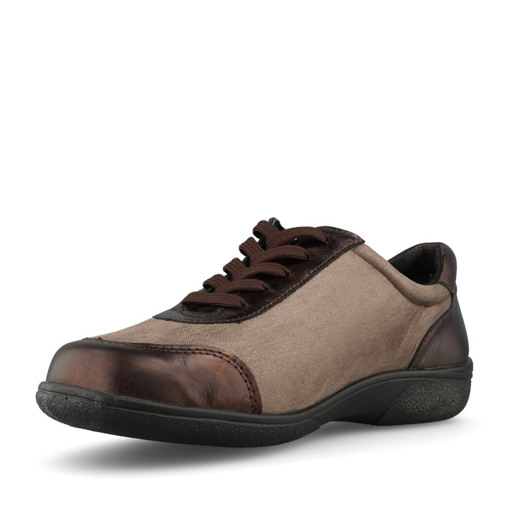 Ladies Wayfaring 75374B 2v Laced Shoe In Taupe Metalic Multi