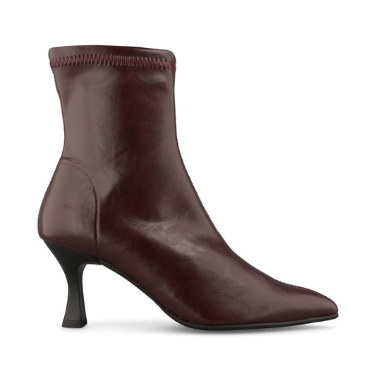 Miss Elastic Ladies 78042 Stretch Ankle Boot In Burgundy