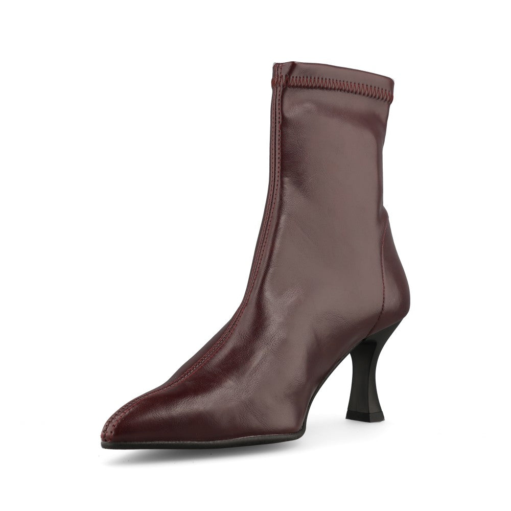 Miss Elastic Ladies 78042 Stretch Ankle Boot In Burgundy
