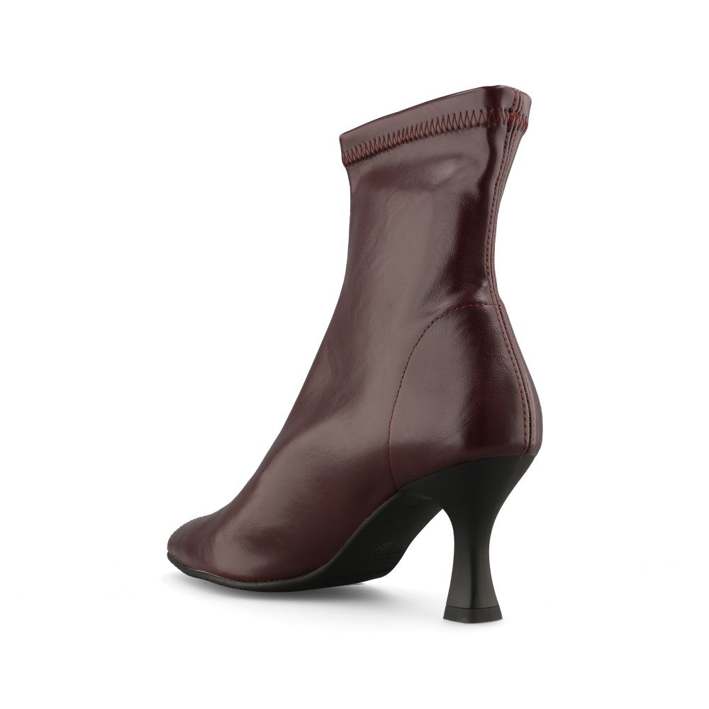 Miss Elastic Ladies 78042 Stretch Ankle Boot In Burgundy