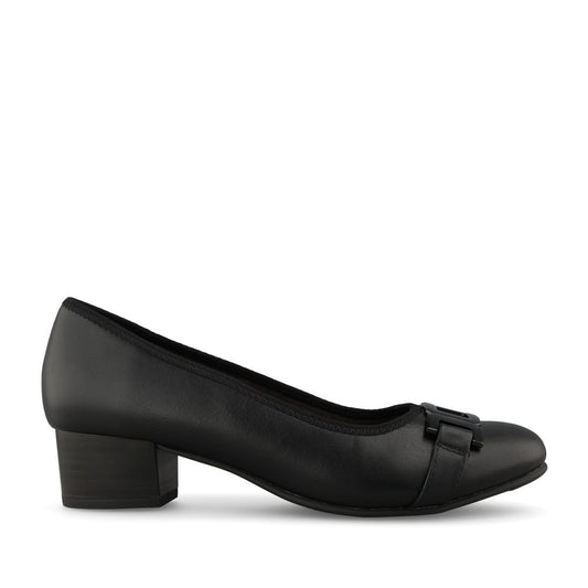 Jana Ladies 8-22368 Court Shoe Mid Heel In Black