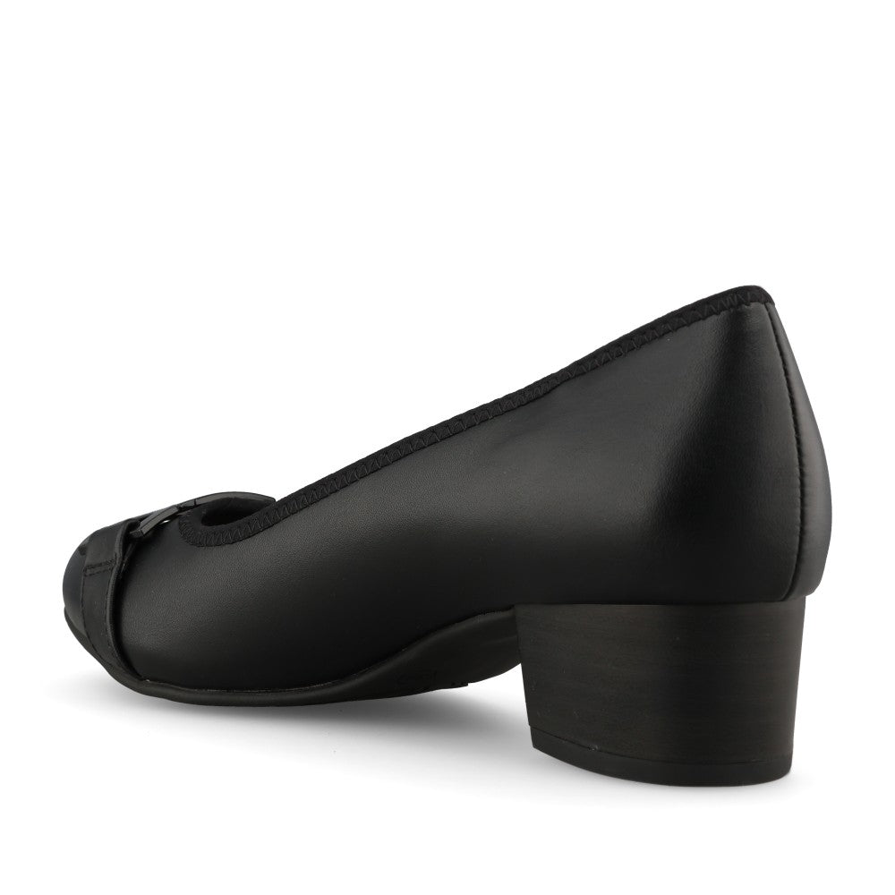 Jana Ladies 8-22368 Court Shoe Mid Heel In Black